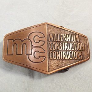 Vintage MCC Millennium Construction Contractors Industrial Belt Buckle
